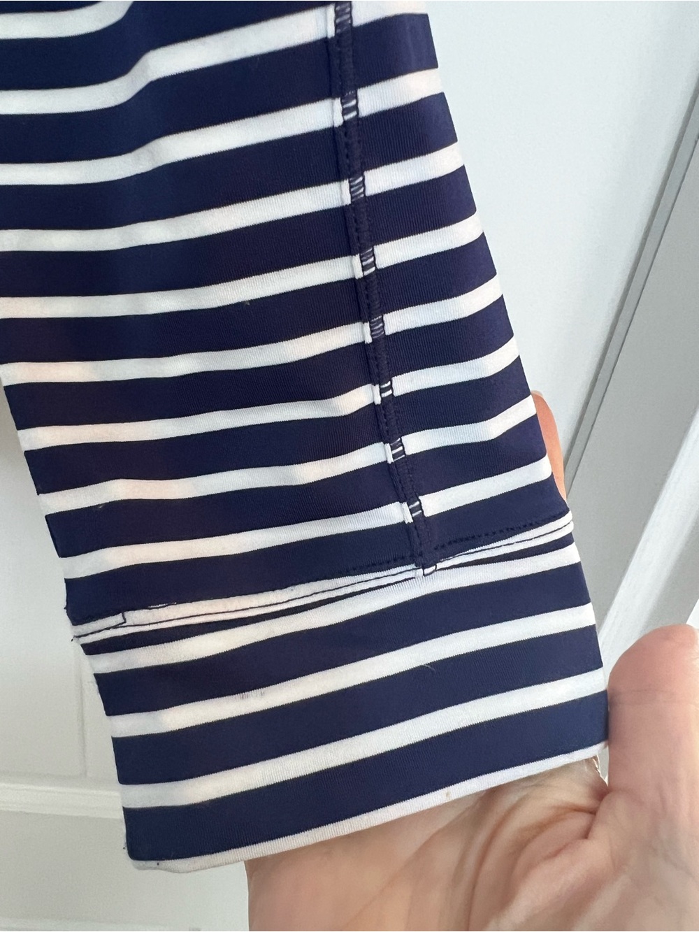 Vineyard Vines Sankaty Navy White Striped Quarter Zip Pullover - Picture 6 of 11
